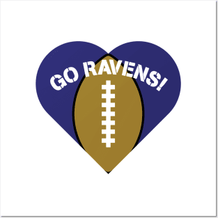 Heart Shaped Baltimore Ravens Posters and Art